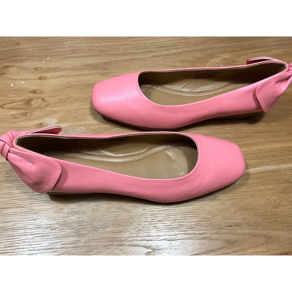 Comfortview Delia Pink Ballet Flats Knotted Heel Bow Shoes 11M 11492